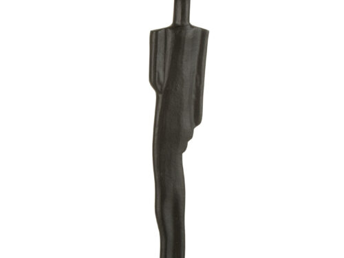 Zurello zwart aluminium beeld met marmeren voet, slanke moderne vorm, H52 cm, stijlvol woonaccessoire