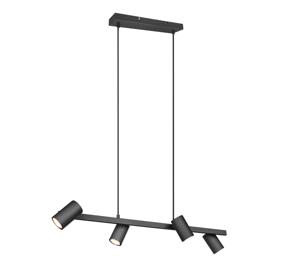 Hanglamp Zaldel Mat Zwart - Set van 3