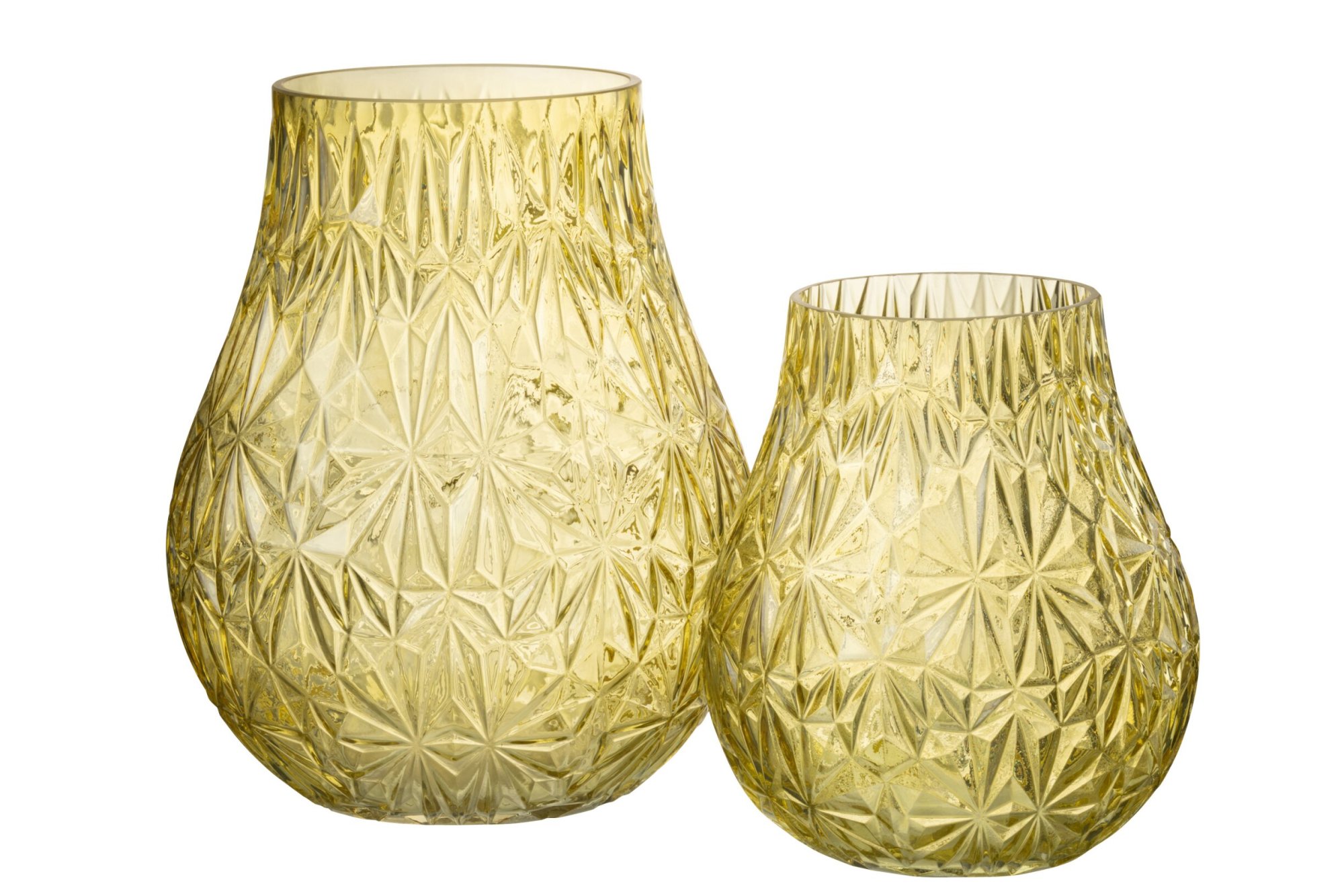 Vaas Trerdora Glas Geel H28 cm - Afbeelding 3