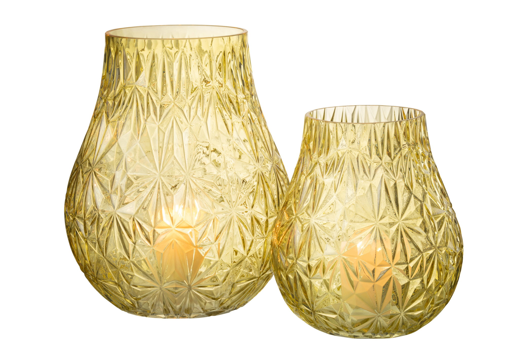Vaas Trerdora Glas Geel H28 cm - Afbeelding 4