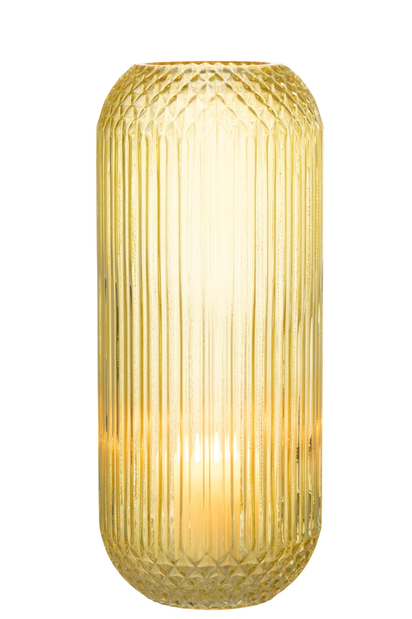 Vaas Metonte Glas Geel H36,5 cm