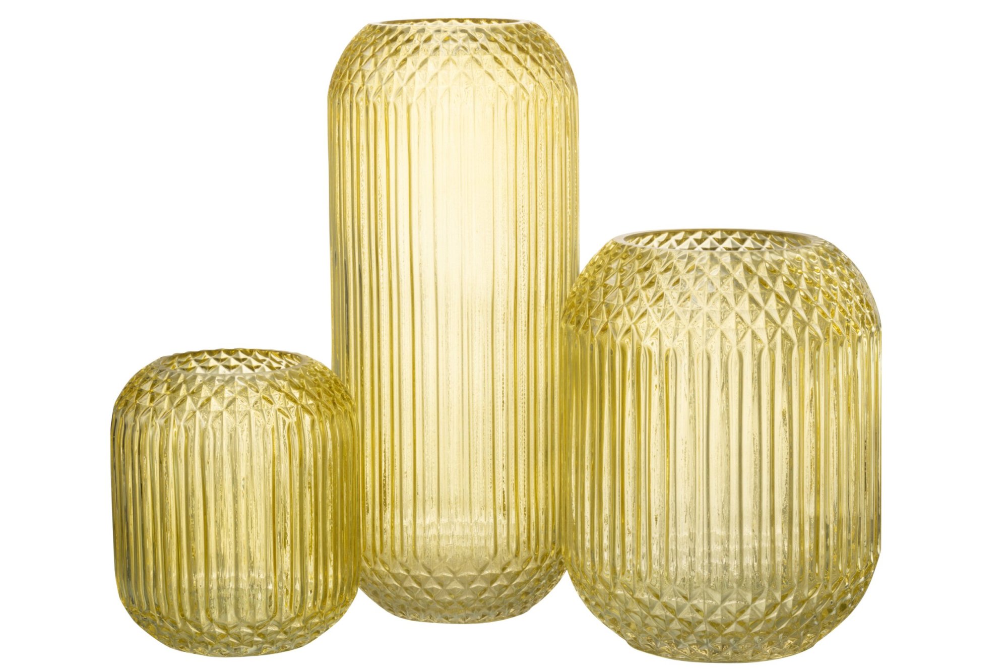 Vaas Metonte Glas Geel H36,5 cm - Afbeelding 3