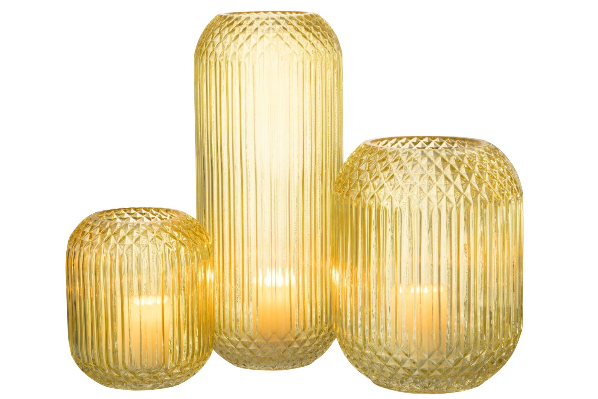 Vaas Metonte Glas Geel H36,5 cm - Afbeelding 4