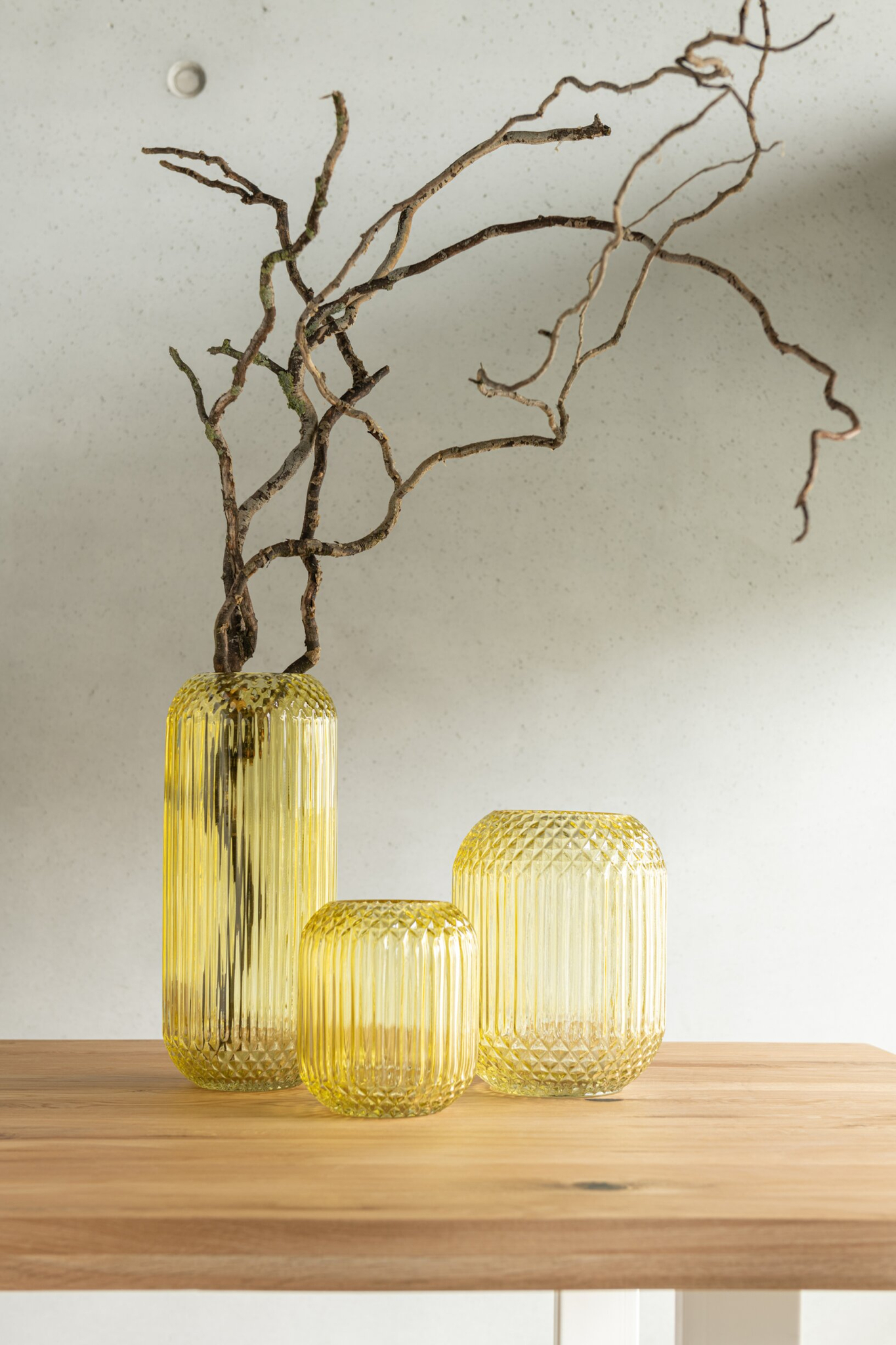 Vaas Metonte Glas Geel H36,5 cm - Afbeelding 6