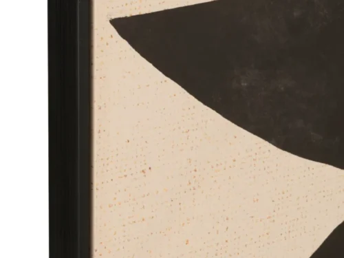 Schilderij Steennand Bruin met zwart abstract patroon en houten canvasframe