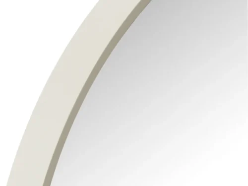 Spiegel Gummino wit, ronde wandspiegel 40 x 40 cm met strakke metalen rand en rustige uitstraling