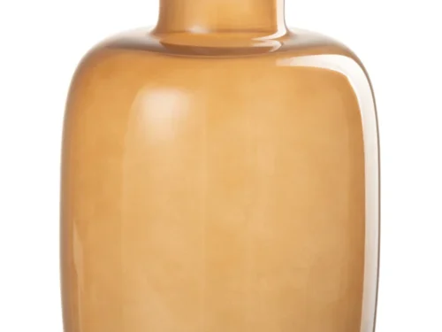 Vaas Rebio glas oranje, compact en stijlvol met helder glas en warme lichtreflectie, H22,5 cm