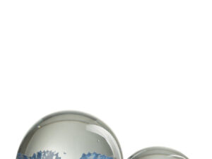 Kunstbloem Neidu glas blauw met transparante bollen en blauwe bloemen, decoratief woonaccessoire