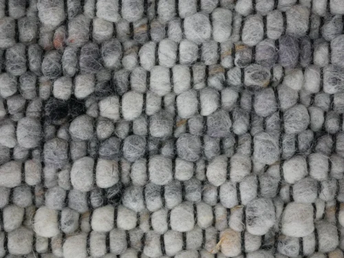 Vloerkleed Laurdir zwart, vlakgeweven 100% wol met rustige steentextuur, 300 x 200 cm