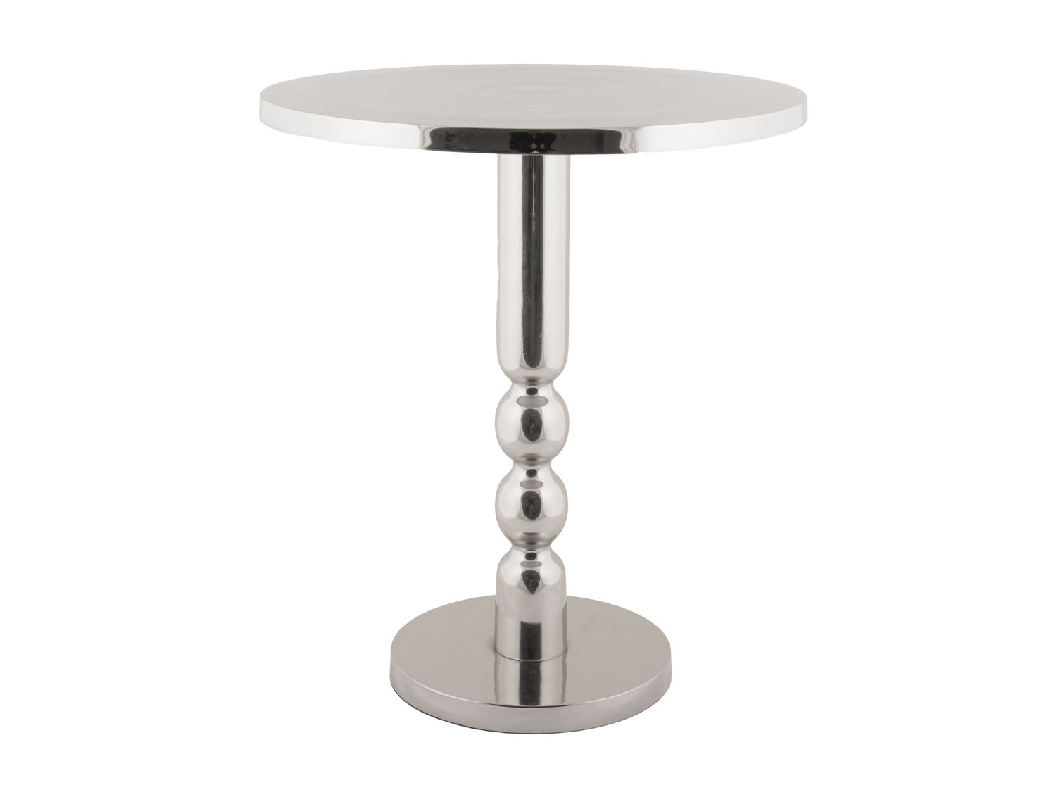 Bijzettafel Floral aluminium Ø44 cm met chrome plated afwerking en glanzende ronde voet