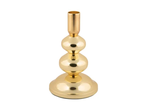 Kandelaar Skevon goud 17 cm met glanzende afwerking en decoratief, rond design