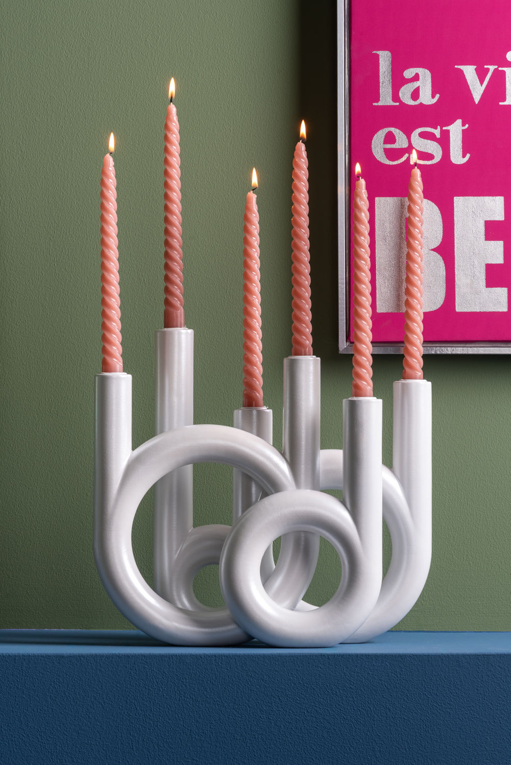 Kandelaar Baldis Wit H33 cm - Afbeelding 5