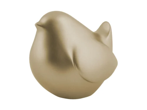 Beeld Seelvine polyresin goud metallic, speelse vogelvorm, compact 10 cm