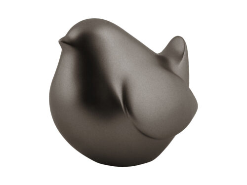 Present Time Fat Bird beeld van donkergrijs polyresin, compact met speelse vorm en glanzende afwerking