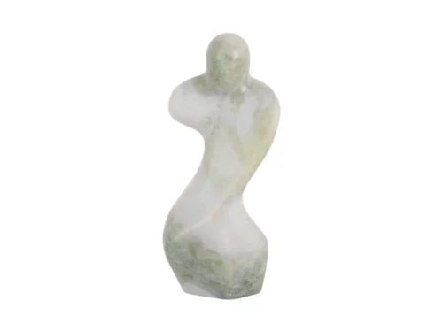 Beeld Culton Marmer Groen H23 cm, abstracte vrouwelijke sculptuur in Himalayan green marmer