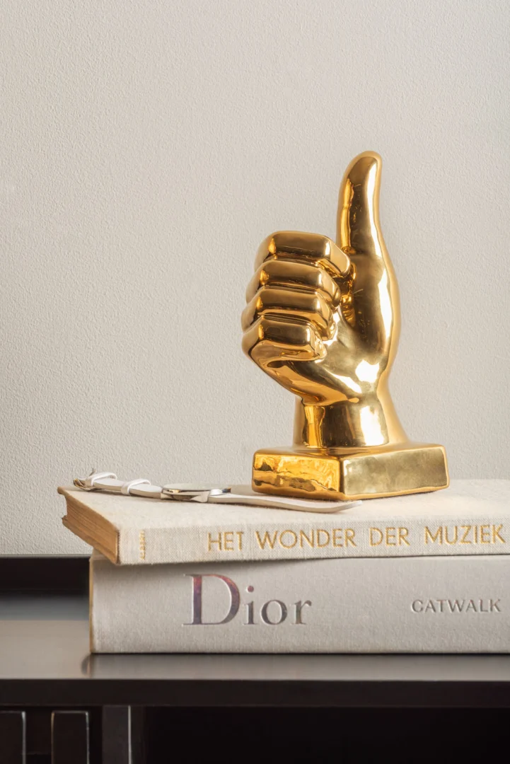Beeld Lilver Keramiek Goud H21 cm - Afbeelding 3