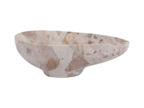 Schaal Stannum Marmer Bruin van Present Time, decoratieve marmeren bowl met organische vorm en stevige uitstraling