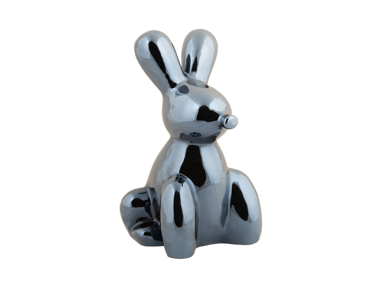 Beeld Maurmane zwart keramiek H20 cm met glanzende ballonvorm als speels woonaccessoire