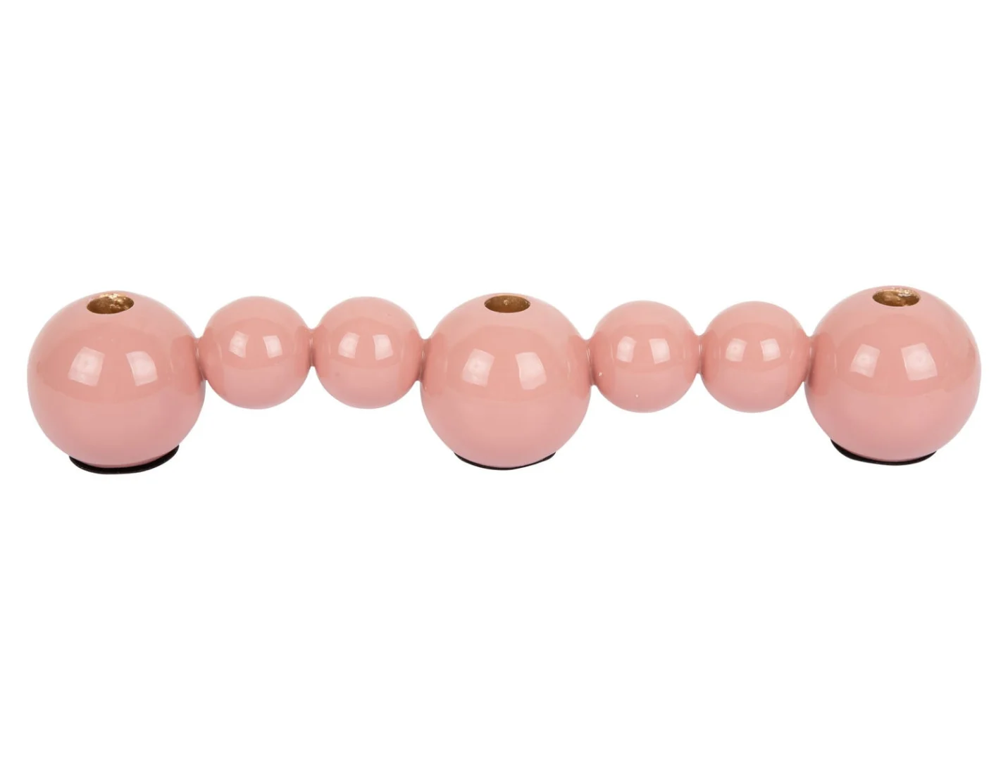 Kandelaar Stindond Roze met bubbeldesign en hoge, langwerpige vorm in zacht roze vastgoed