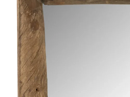 Spiegel Hoosund Bruin met warme houten omlijsting en natuurlijke, robuuste structuur in groot rechthoekig formaat