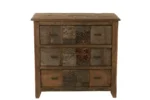 Kast Gaanira Bruin 100 cm van gerecycled hout met vintage uitstraling en decoratieve frontpanelen