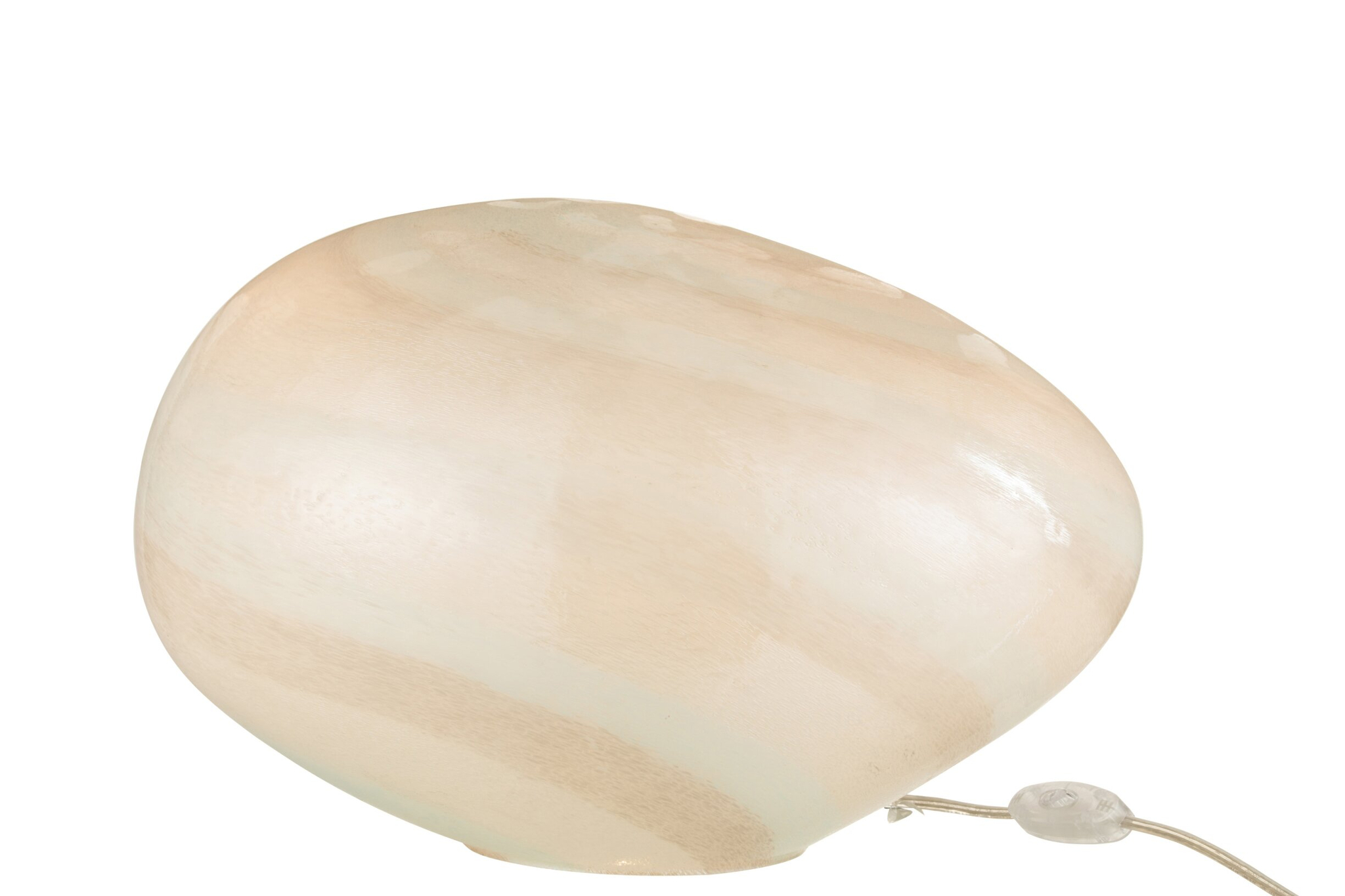 Lamp Zaania Glas wit, ovale glazen tafellamp met zachte, lichte uitstraling en elegant design