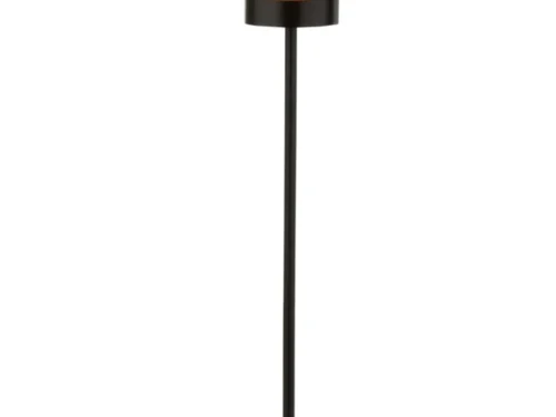 Vloerlamp Vannek naturel H120 cm met jute kap, ijzeren voet en snoerschakelaar