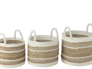 Mand Meinella Raffia Naturel - Set van 3