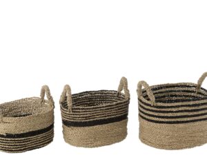 Mand Staurrand Zeegras Naturel - Set van 3