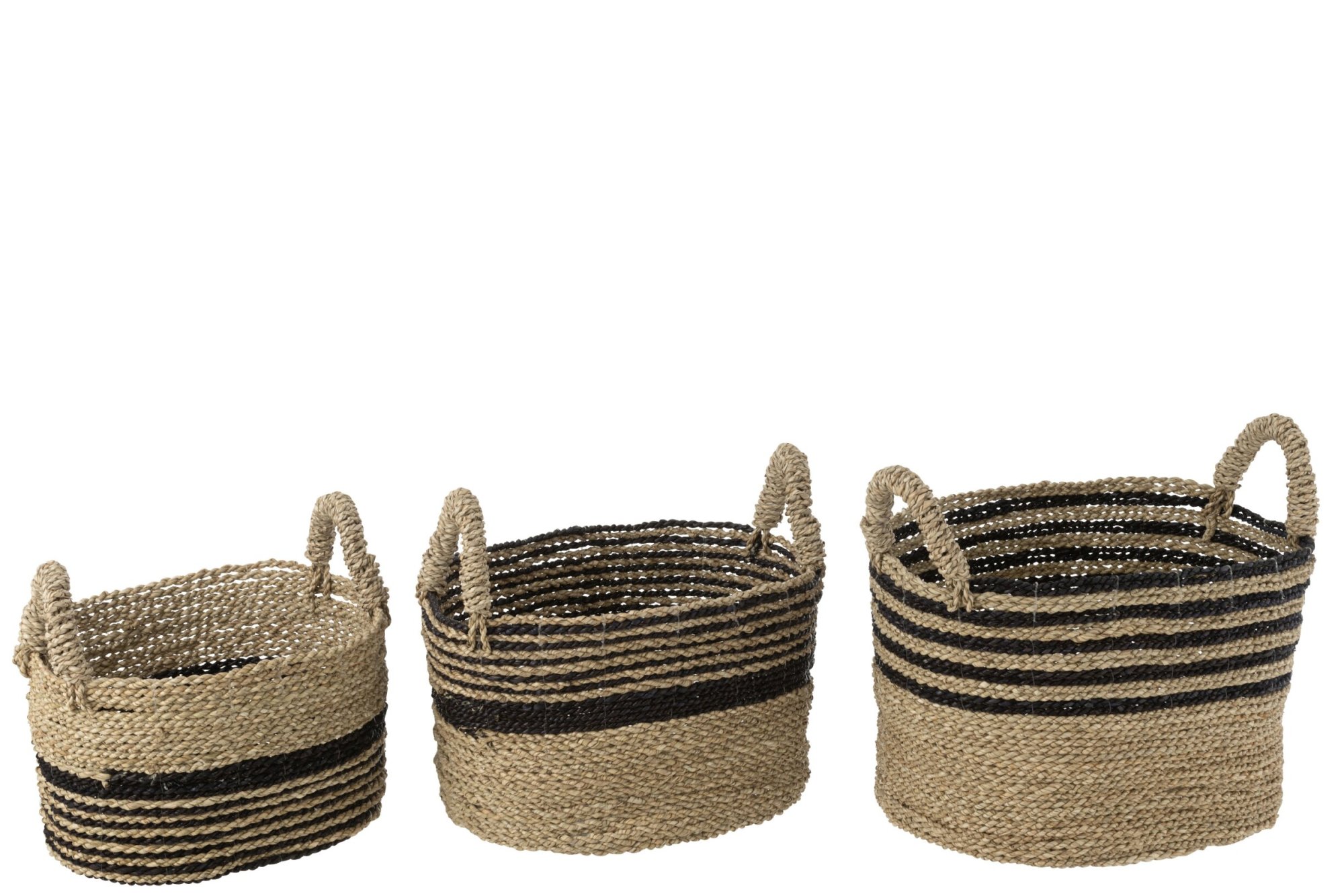 Mand Staurrand Zeegras Naturel - Set van 3
