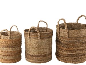 Mand Vilnius Bananenblad Naturel - Set van 3
