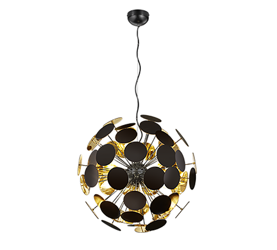 Hanglamp Flollane Mat Zwart Ø54 cm - Set van 3