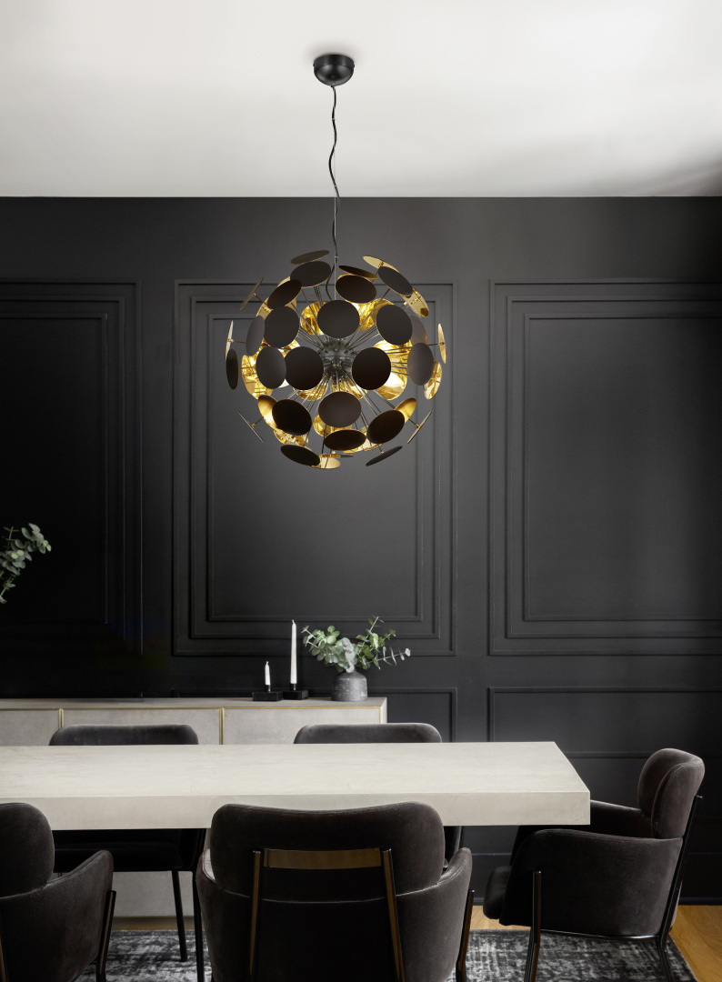 Hanglamp Flollane Mat Zwart Ø54 cm - Set van 3 - Afbeelding 2