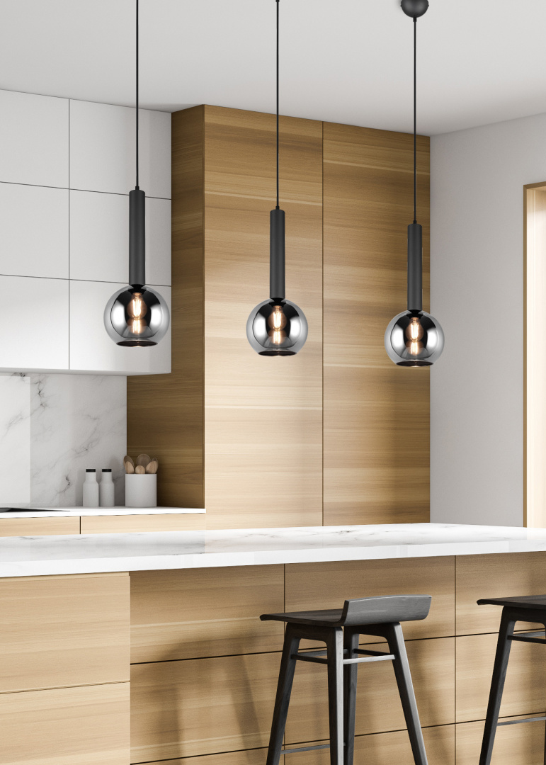 Hanglamp Lesta Mat Zwart Ø20 cm - Set van 3 - Afbeelding 6