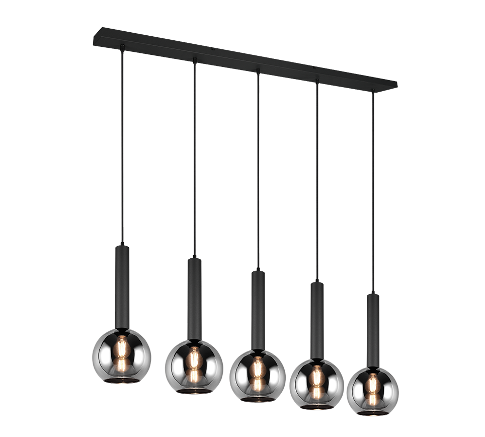 Hanglamp Trinnen Mat Zwart - Set van 3