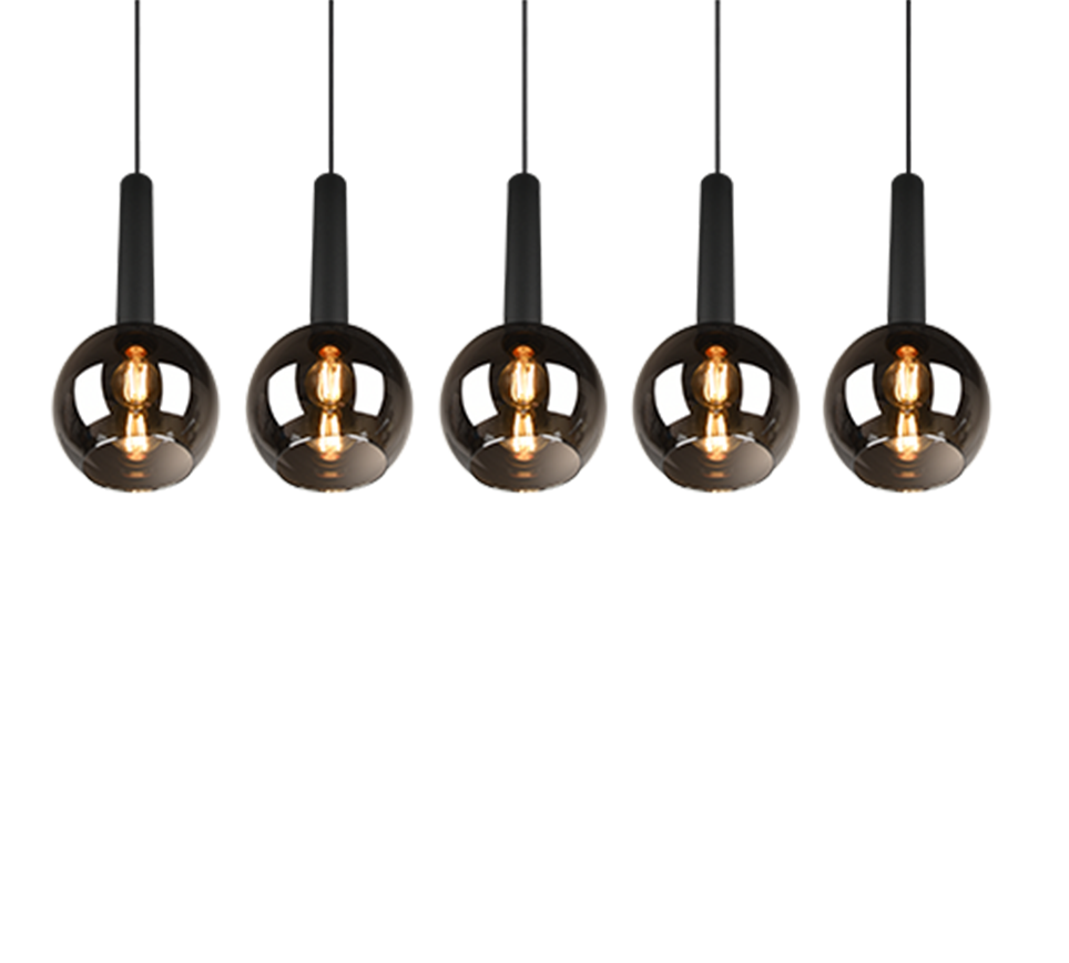 Hanglamp Trinnen Mat Zwart - Set van 3 - Afbeelding 3