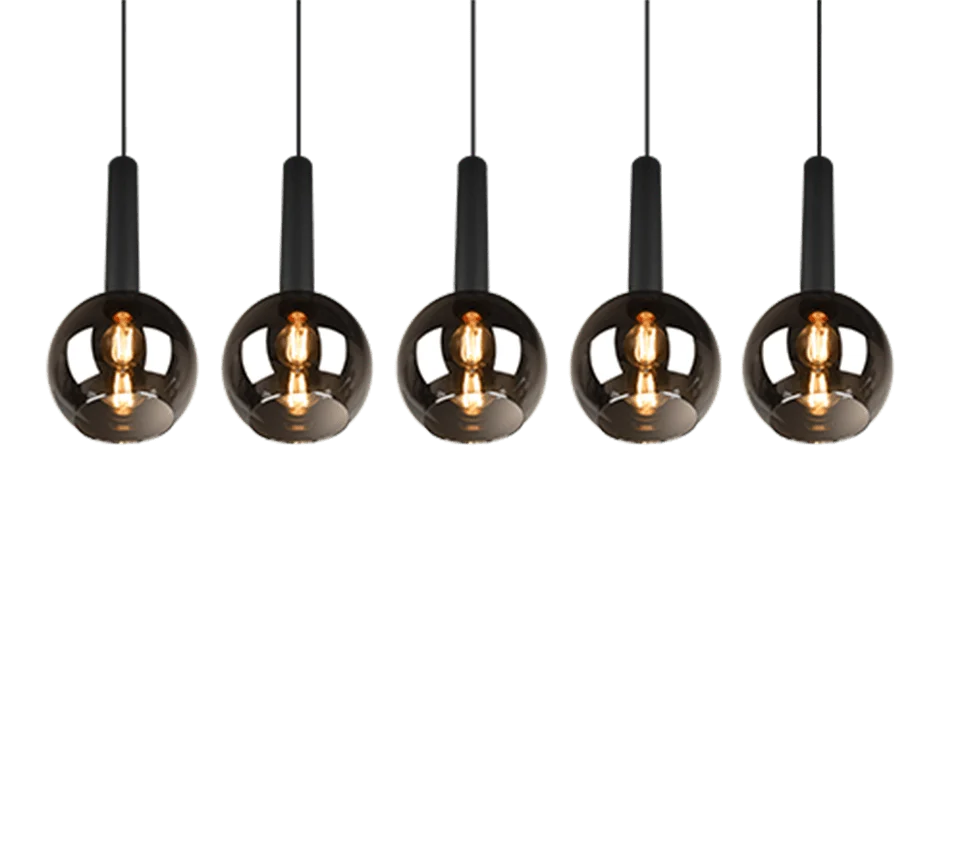 Hanglamp Trinnen Mat Zwart - Set van 3 - Afbeelding 3