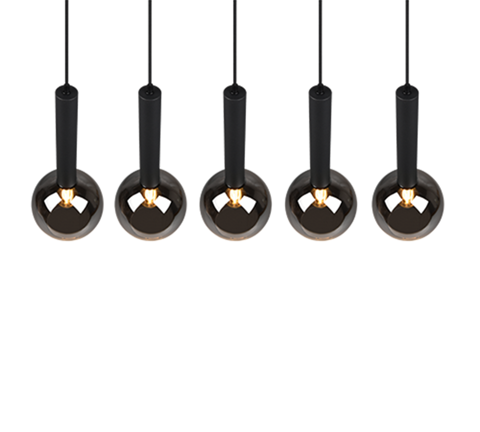 Hanglamp Trinnen Mat Zwart - Set van 3 - Afbeelding 4