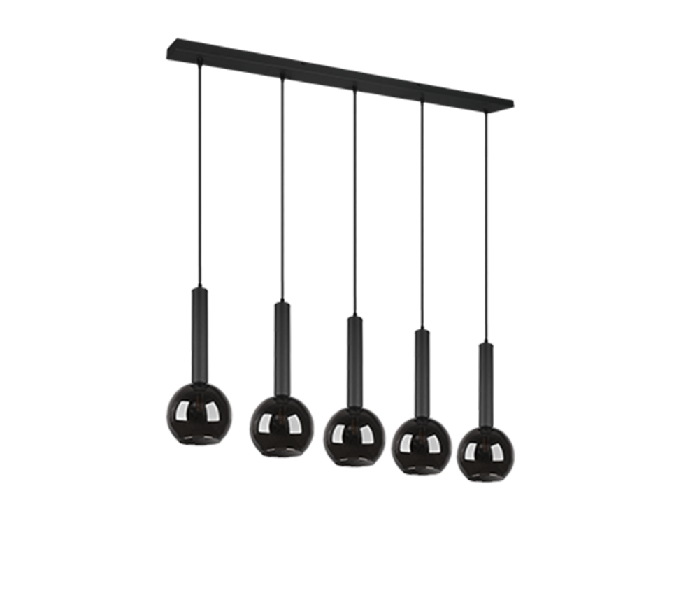 Hanglamp Trinnen Mat Zwart - Set van 3 - Afbeelding 5