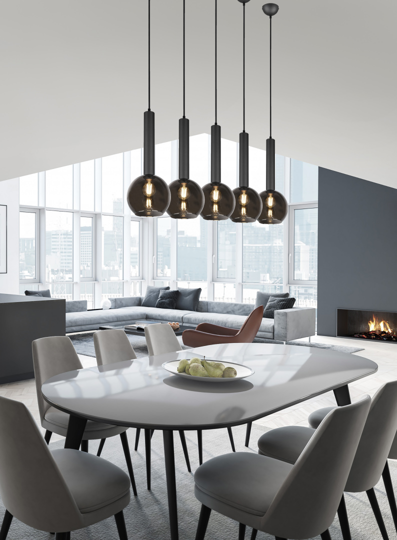 Hanglamp Trinnen Mat Zwart - Set van 3 - Afbeelding 6