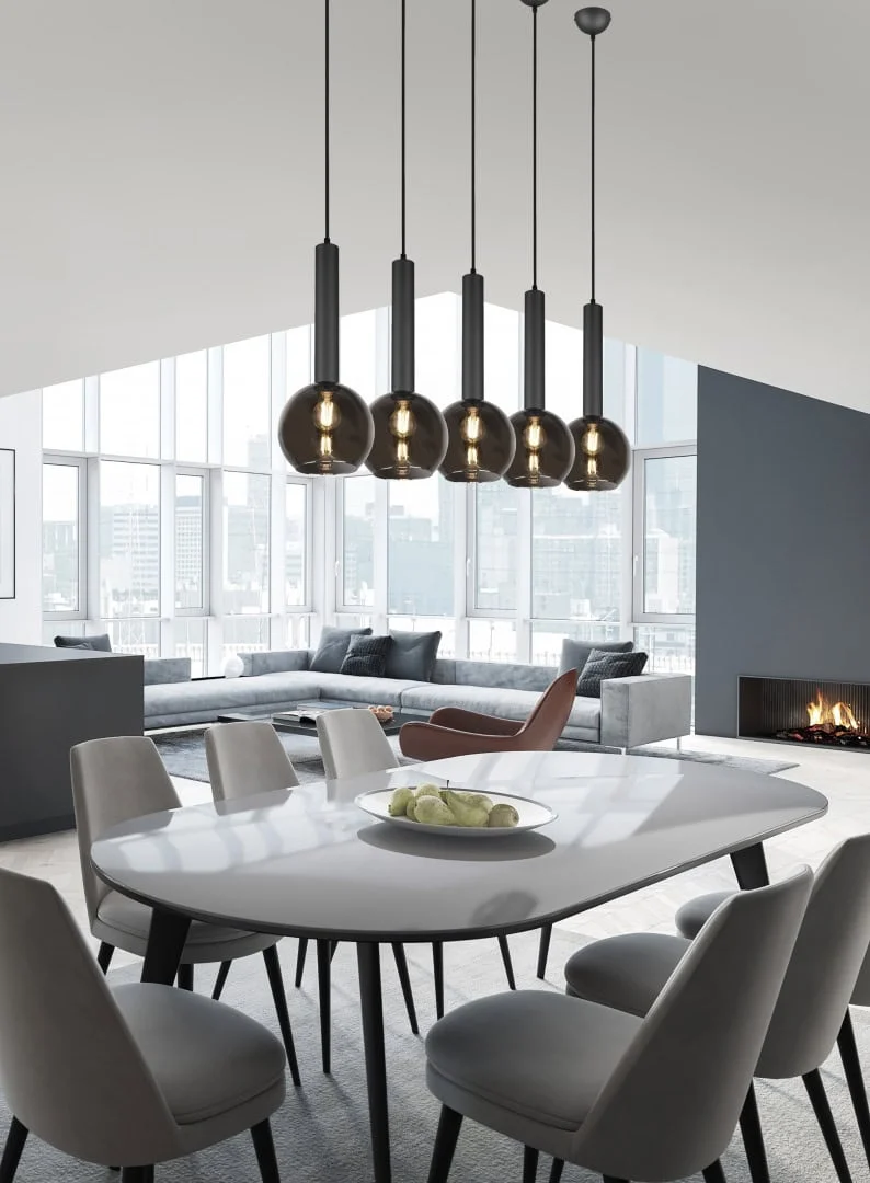 Hanglamp Trinnen Mat Zwart - Set van 3 - Afbeelding 6