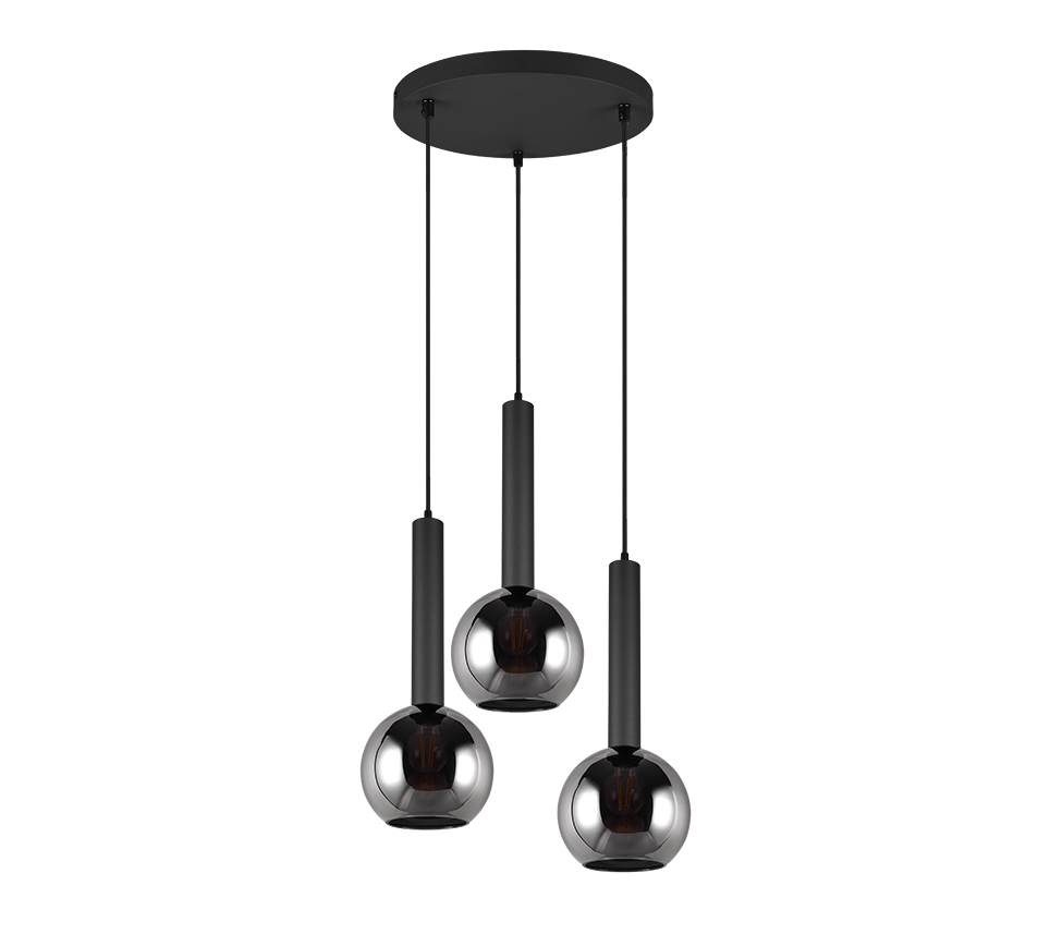 Hanglamp Conin Mat Zwart Ø45 cm - Set van 3 - Afbeelding 2