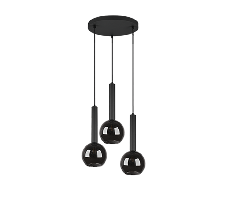 Hanglamp Conin Mat Zwart Ø45 cm - Set van 3 - Afbeelding 4