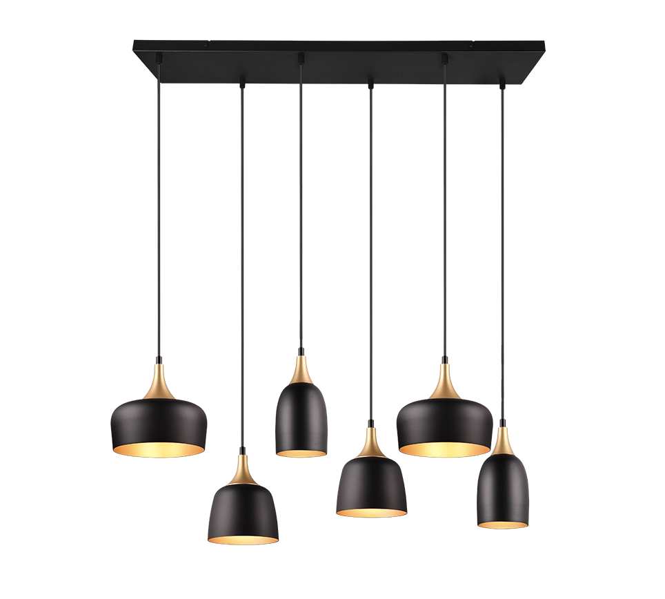 Hanglamp Slietang Mat Zwart - Set van 3 - Afbeelding 2