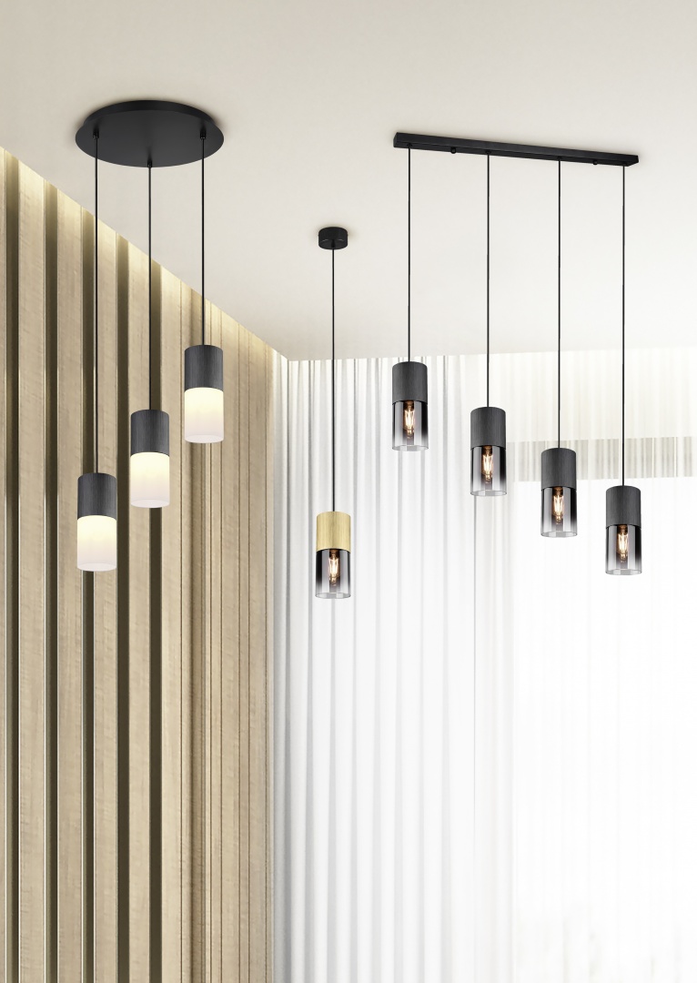 Hanglamp Delfzijl Mat Zwart Ø10 cm - Set van 3 - Afbeelding 5