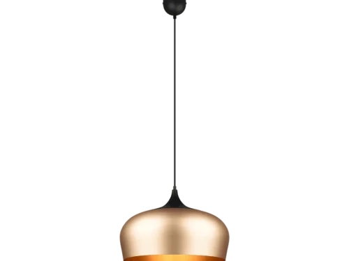 Brasine hanglamp mat messing Ø45 cm, verstelbaar zwart snoer en moderne kap, set van 3