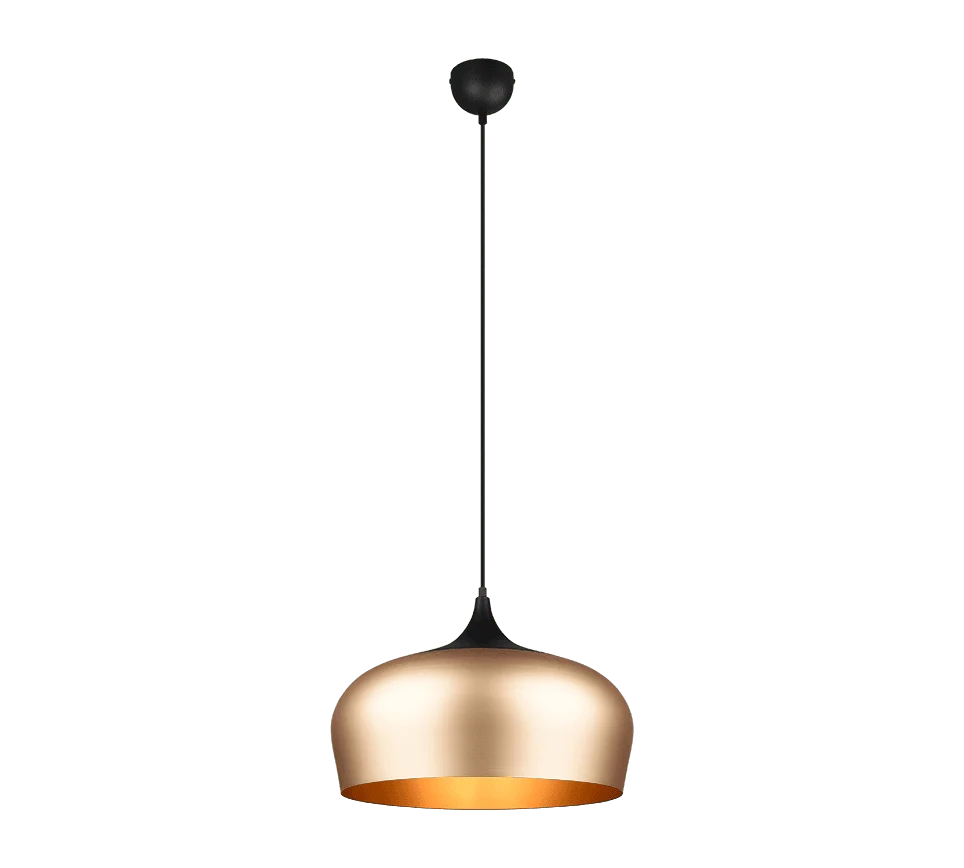 Brasine hanglamp mat messing Ø45 cm, verstelbaar zwart snoer en moderne kap, set van 3