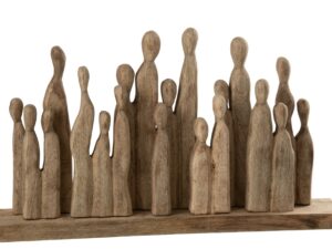 Beeld Zaunnona Mangohout Naturel H36 cm