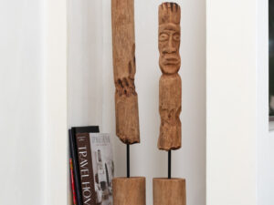 Beeld Rurril Mangohout Naturel H86 cm - Set van 3