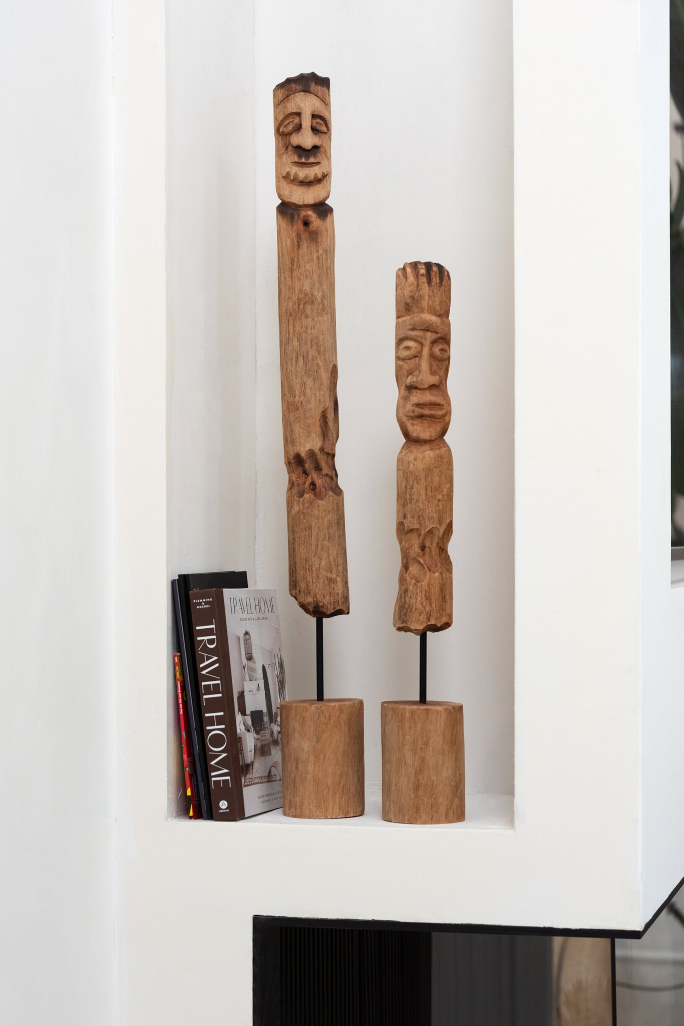 Beeld Rurril Mangohout Naturel H86 cm - Set van 3